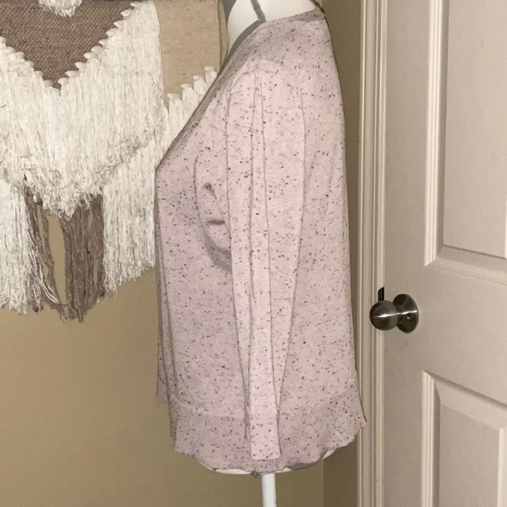 Pink Open Front Cardigan with Black Flecks by Verve Ami - Size Medium - Picture 5 of 10